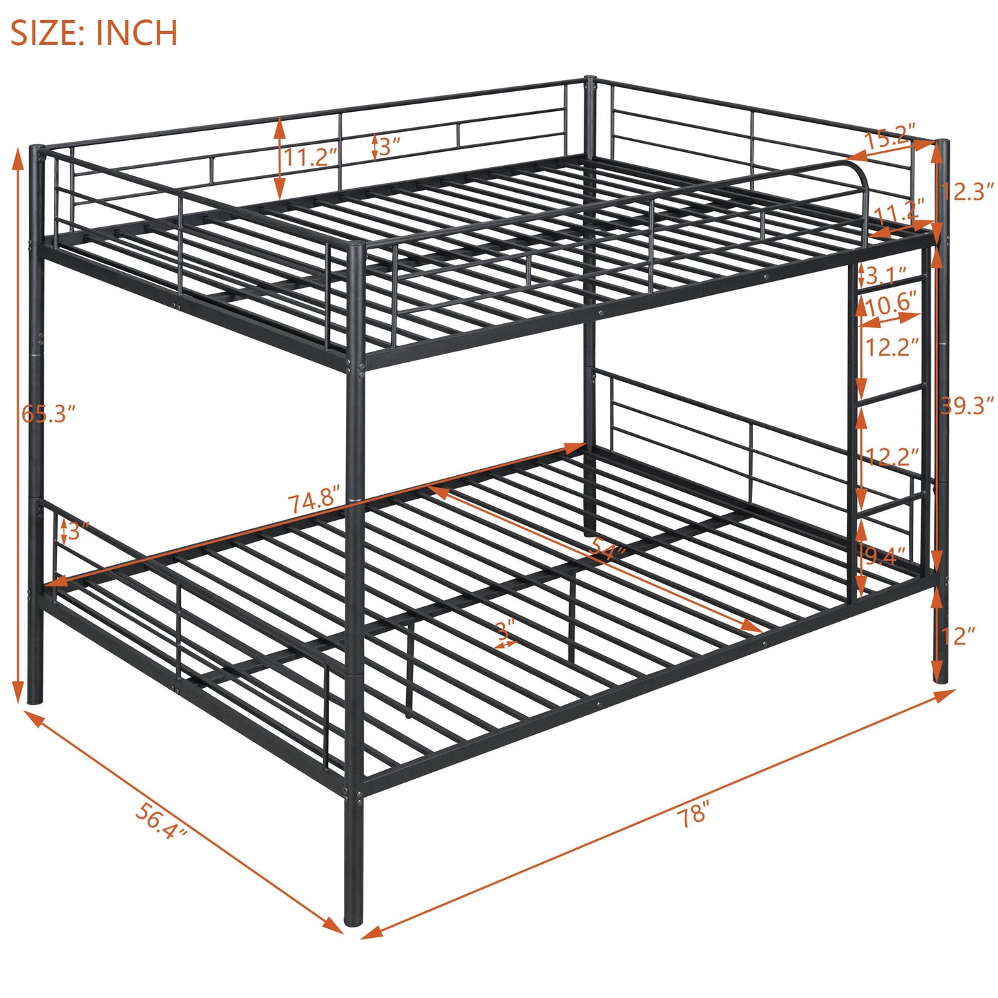 Steel Construction Bunk Bed - The Sleep Loft - Online Mattress Showroom NYC