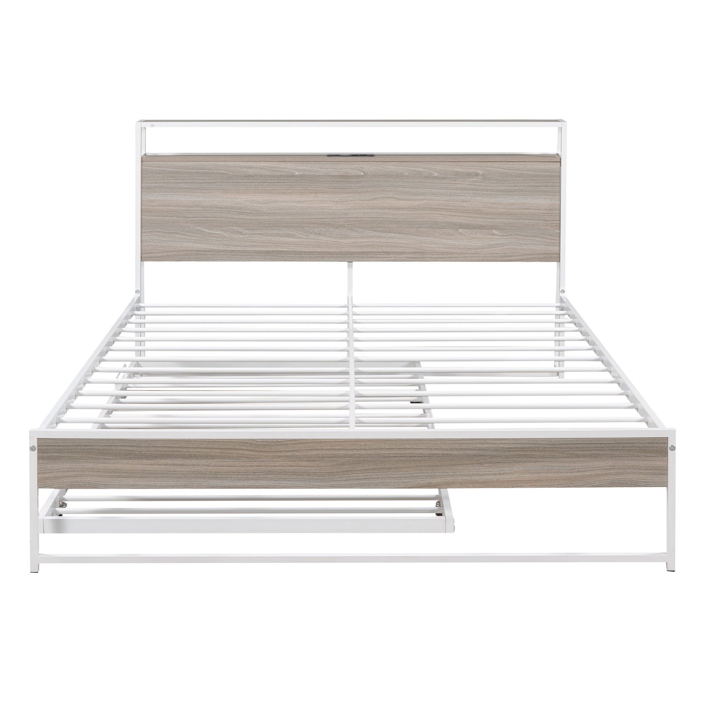 Platform Bed Frame With Trundle, USB Ports And Slat Support, No Box Spring Needed - The Sleep Loft - Online Mattress Showroom NYC
