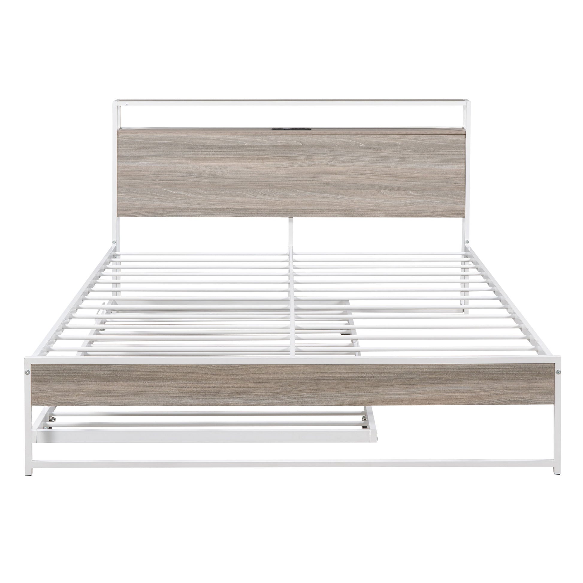Platform Bed Frame With Trundle, USB Ports And Slat Support, No Box Spring Needed - The Sleep Loft - Online Mattress Showroom NYC