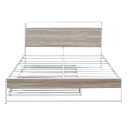 Platform Bed Frame With Trundle, USB Ports And Slat Support, No Box Spring Needed - The Sleep Loft - Online Mattress Showroom NYC