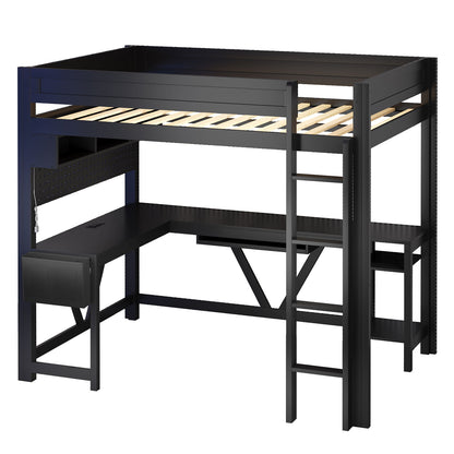 Gaming Loft Bed With Desk, Storage Shelves, LED And Charging Station - The Sleep Loft - Online Mattress Showroom NYC