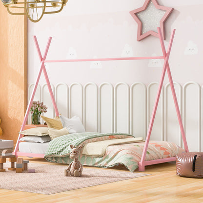 Metal House Platform Bed With Triangle Structure, Low Profile Design - The Sleep Loft - Online Mattress Showroom NYC