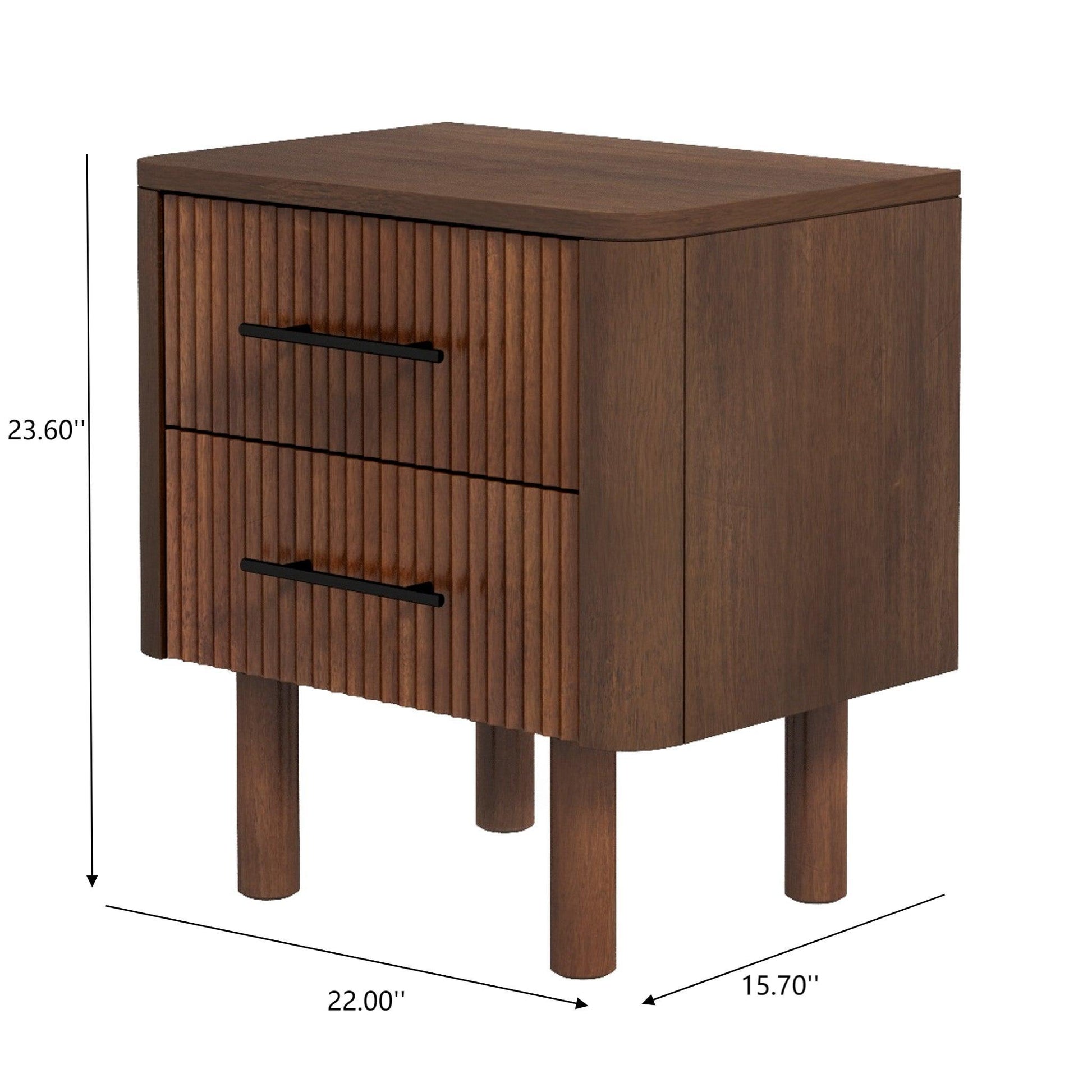 Logan - Nightsd Bed Side Tables With 2 Drawers - Brown - The Sleep Loft - Online Mattress Showroom NYC