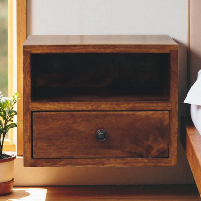 Solis - 1 Drawer Wall Mounted Nightstand - The Sleep Loft - Online Mattress Showroom NYC