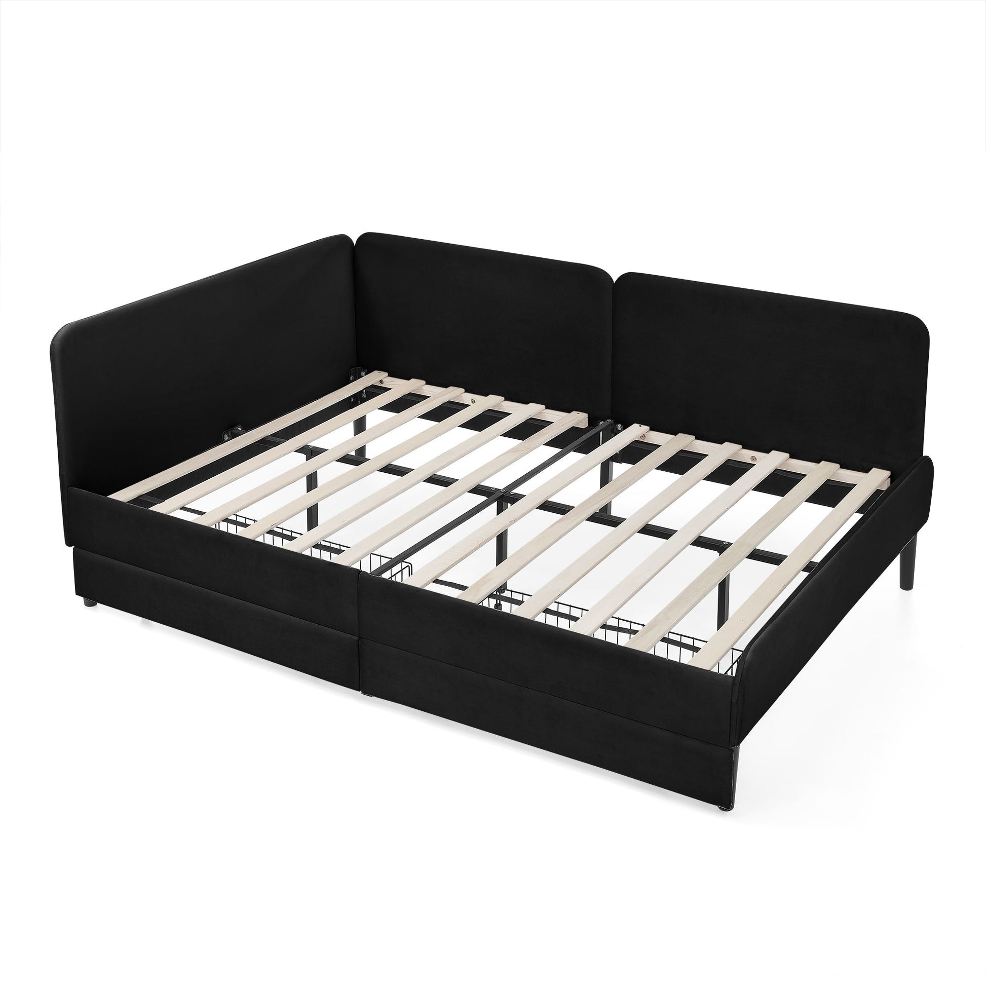 Upholstered Platform Bed Frame With 2 Storage Drawers And Adjustable Sofa Bed - The Sleep Loft - Online Mattress Showroom NYC