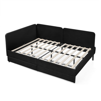 Upholstered Platform Bed Frame With 2 Storage Drawers And Adjustable Sofa Bed - The Sleep Loft - Online Mattress Showroom NYC