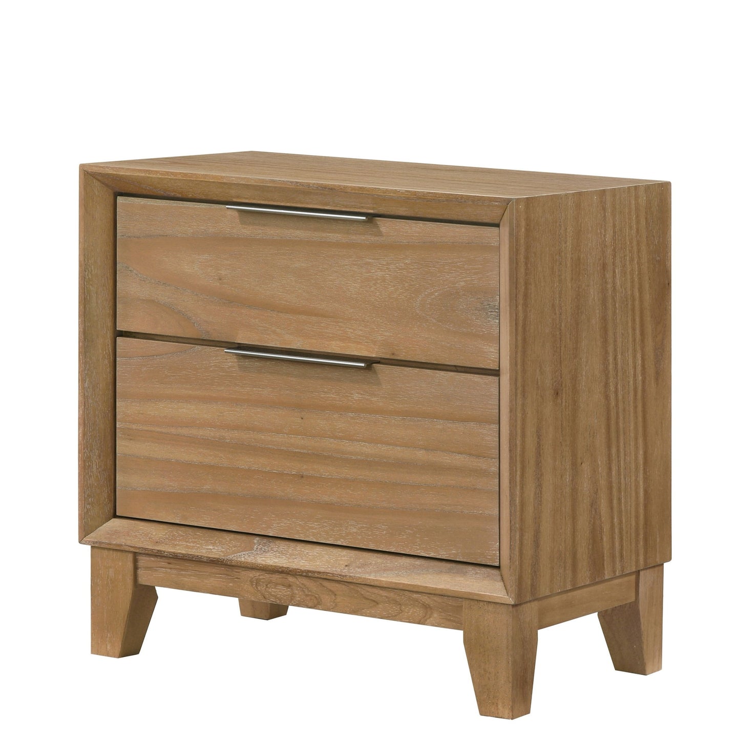 1 Piece 2 Drawer Nightstand - Natural Wood - The Sleep Loft - Online Mattress Showroom NYC