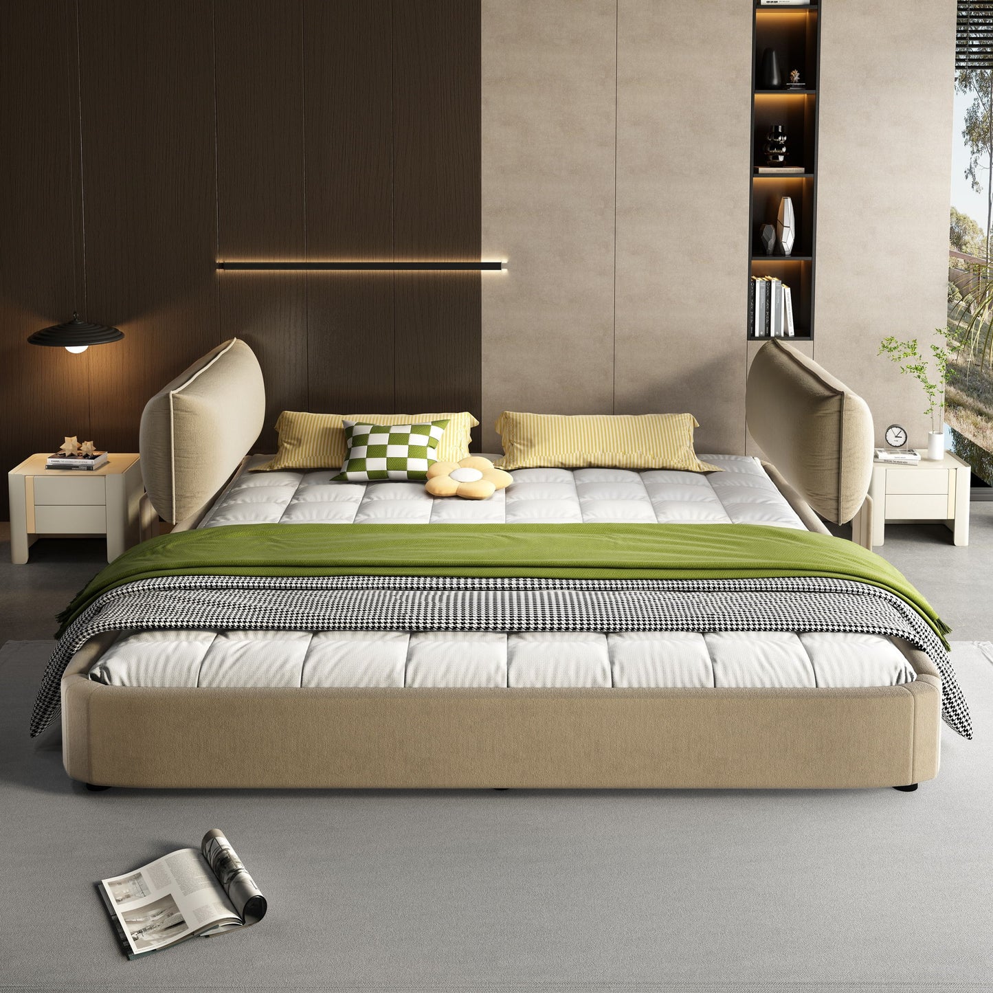 Cloud Bed Frame With Oversized Padded Movable Headboard - The Sleep Loft - Online Mattress Showroom NYC