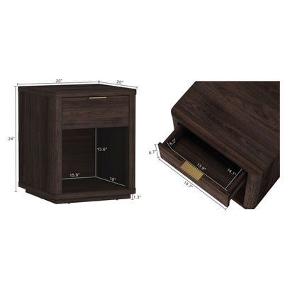 Evelyn - Nightstand With 1 Drawer And Open Shelf - The Sleep Loft - Online Mattress Showroom NYC