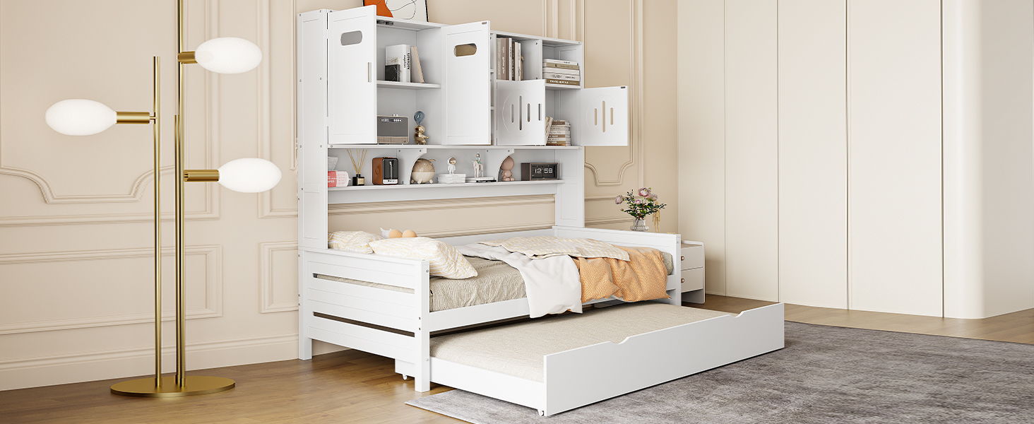 Daybed With All-In-One Cabinet And Shelf - The Sleep Loft - Online Mattress Showroom NYC