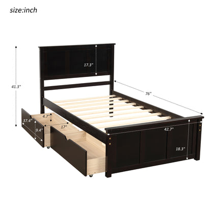 Platform Storage Bed With 2 Wheel Base Drawers - The Sleep Loft - Online Mattress Showroom NYC
