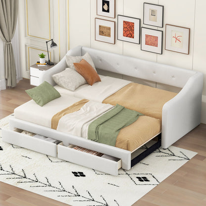 Upholstered Daybed With 2 Drawers - The Sleep Loft - Online Mattress Showroom NYC