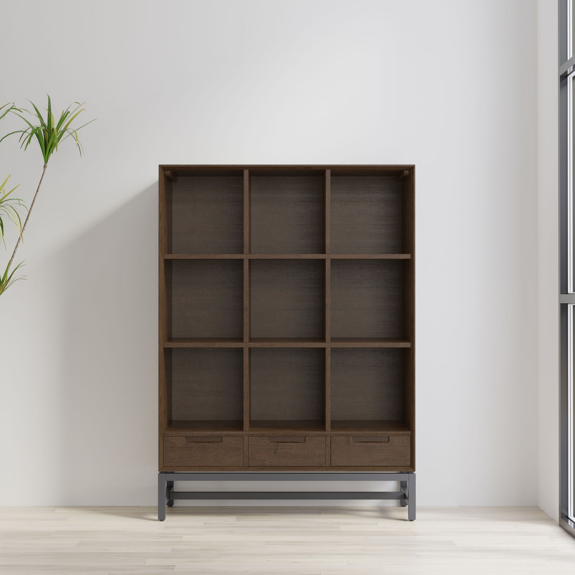 Banting - 9 Cube Bookcase With Drawers - Walnut Brown - The Sleep Loft - Online Mattress Showroom NYC