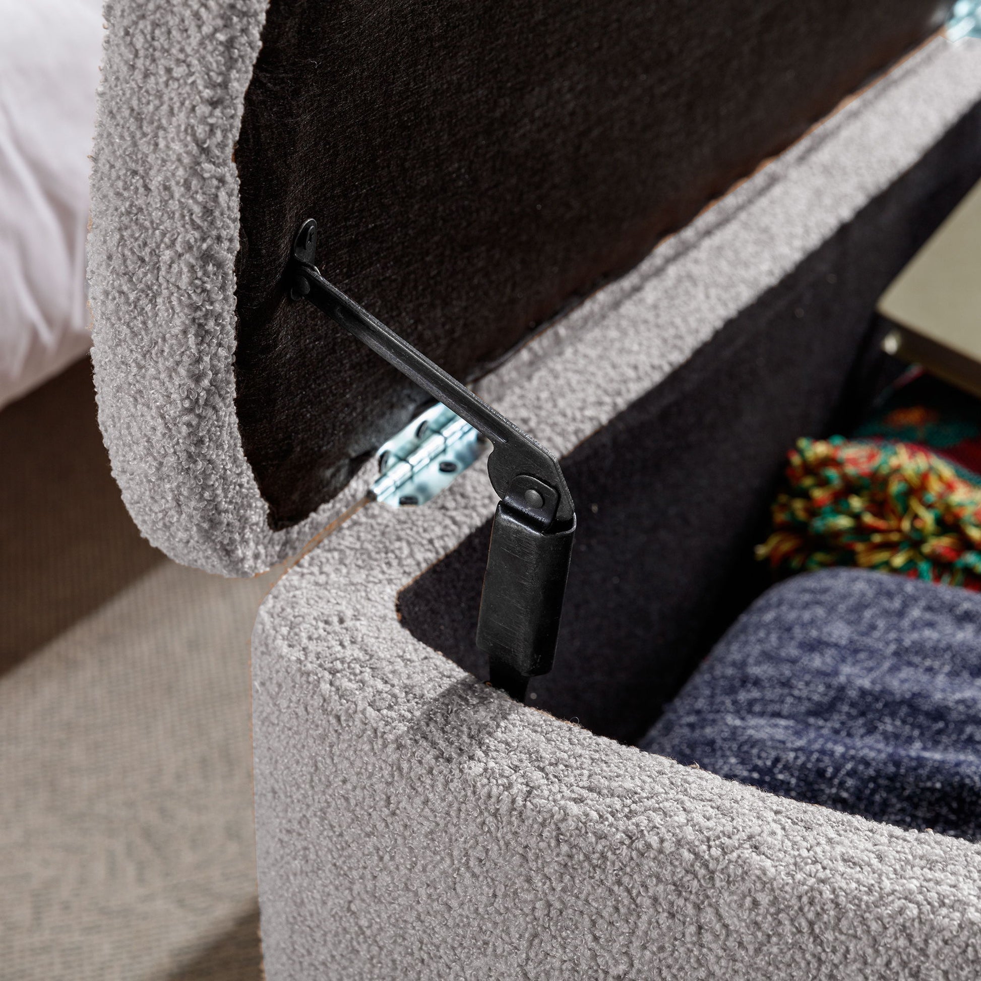 Storage Ottoman Bench For End Of Bed Legs, Modern Camel Faux Fur Entryway Bench Upholstered Padded With Storage For Living Room Bedroom - The Sleep Loft - Online Mattress Showroom NYC