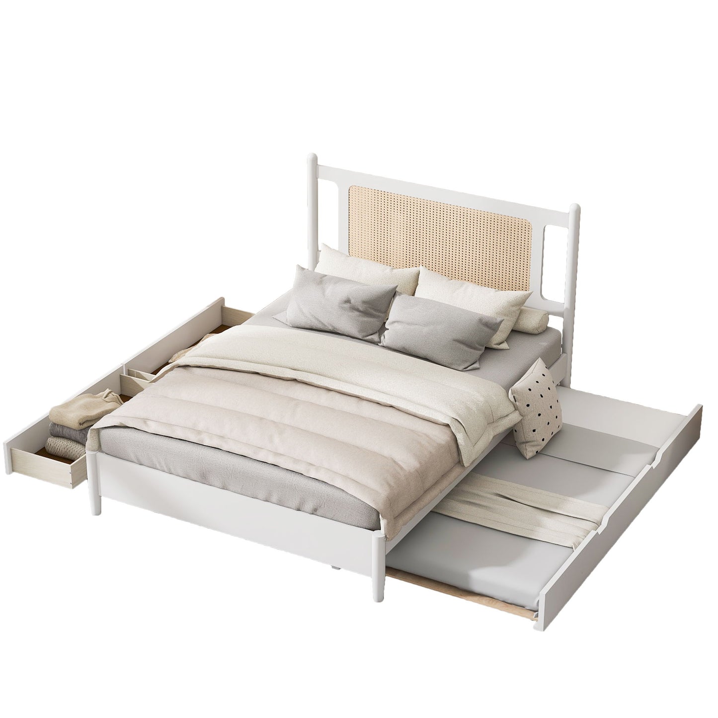 Platform Bed With 2 Big Drawers & Trundle - The Sleep Loft - Online Mattress Showroom NYC