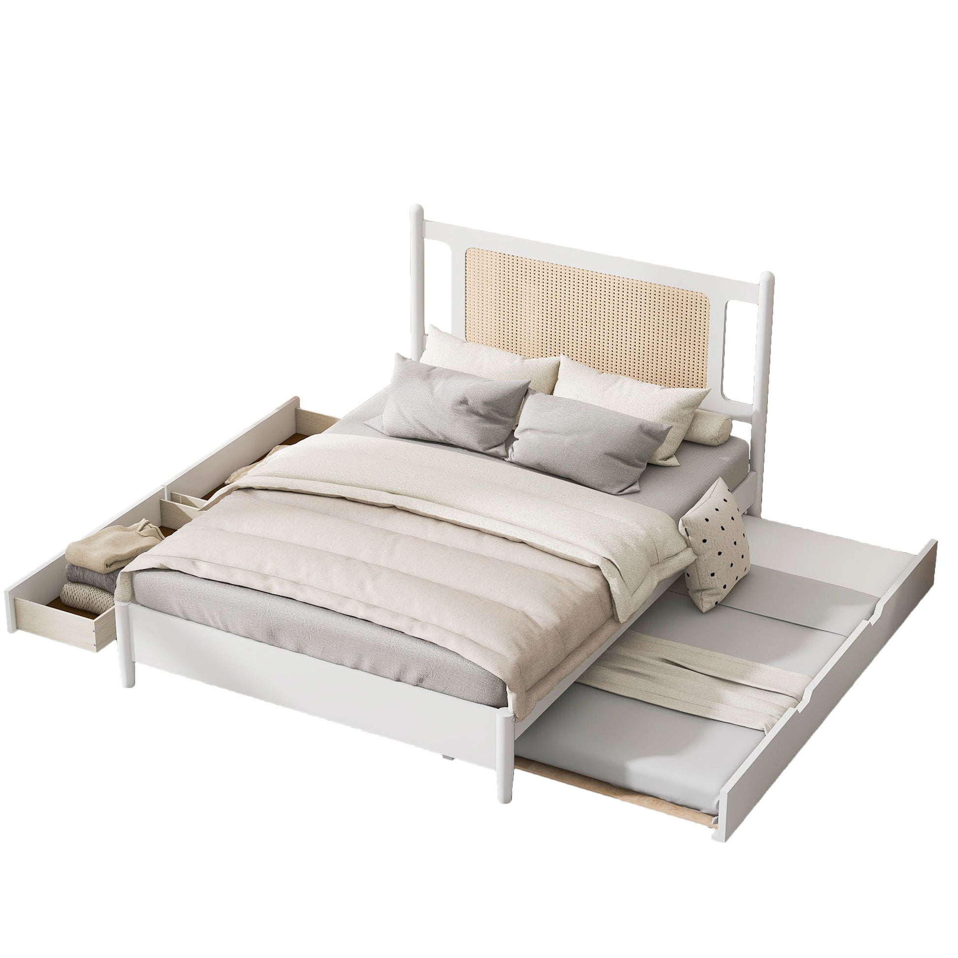 Platform Bed With 2 Big Drawers & Trundle - The Sleep Loft - Online Mattress Showroom NYC