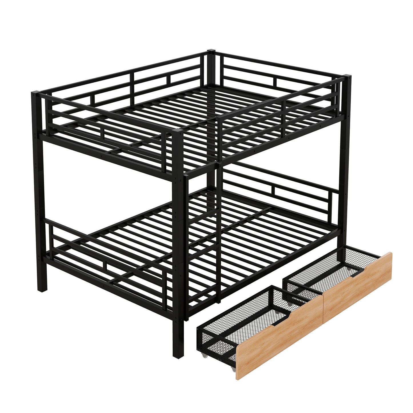Full Size Convertible Bunk Bed With 2 Drawers Durable - Black - The Sleep Loft - Online Mattress Showroom NYC