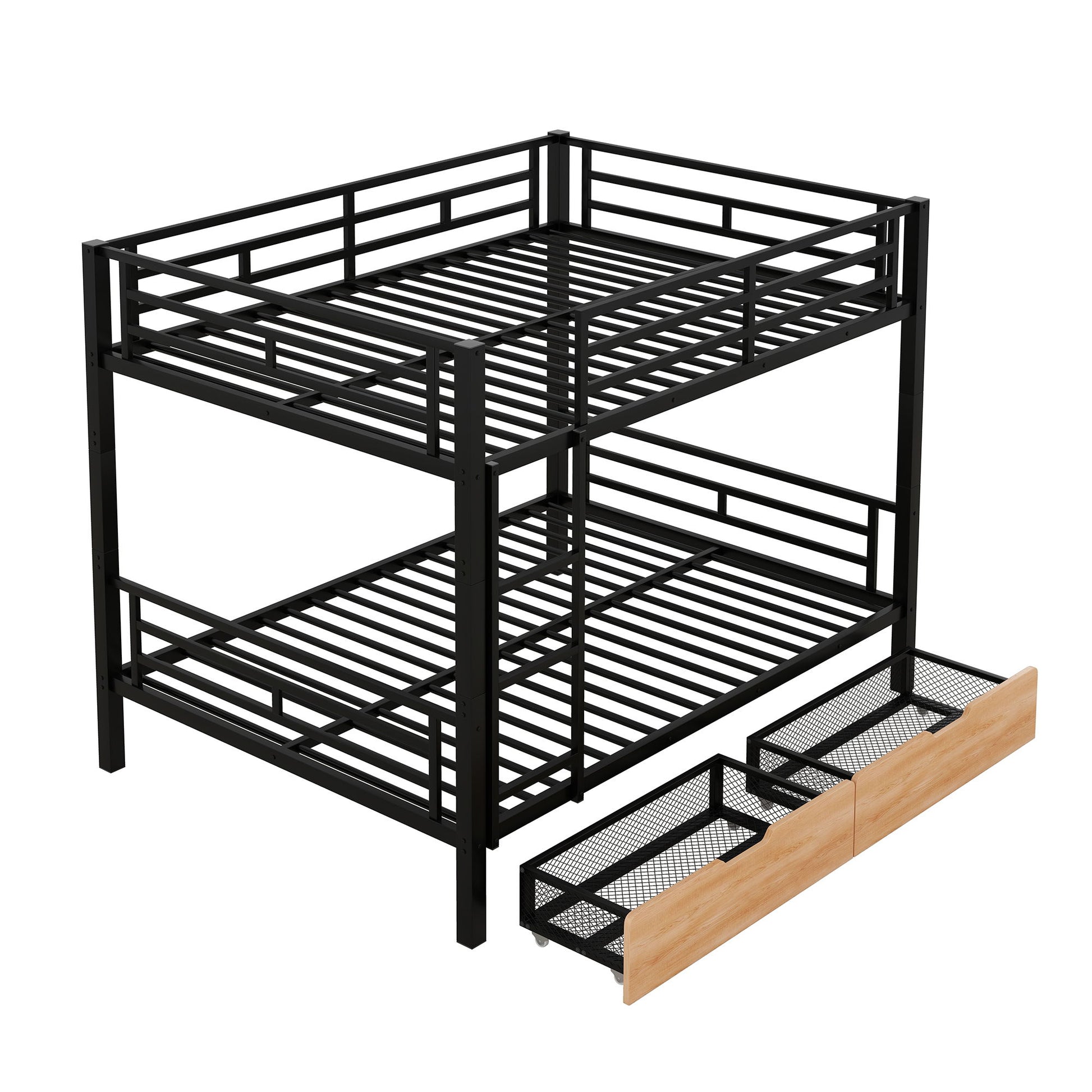 Full Size Convertible Bunk Bed With 2 Drawers Durable - Black - The Sleep Loft - Online Mattress Showroom NYC