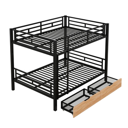 Full Size Convertible Bunk Bed With 2 Drawers Durable - Black - The Sleep Loft - Online Mattress Showroom NYC