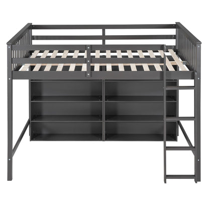 Loft Bed With 8 Open Storage Shelves And Built In Ladder - The Sleep Loft - Online Mattress Showroom NYC