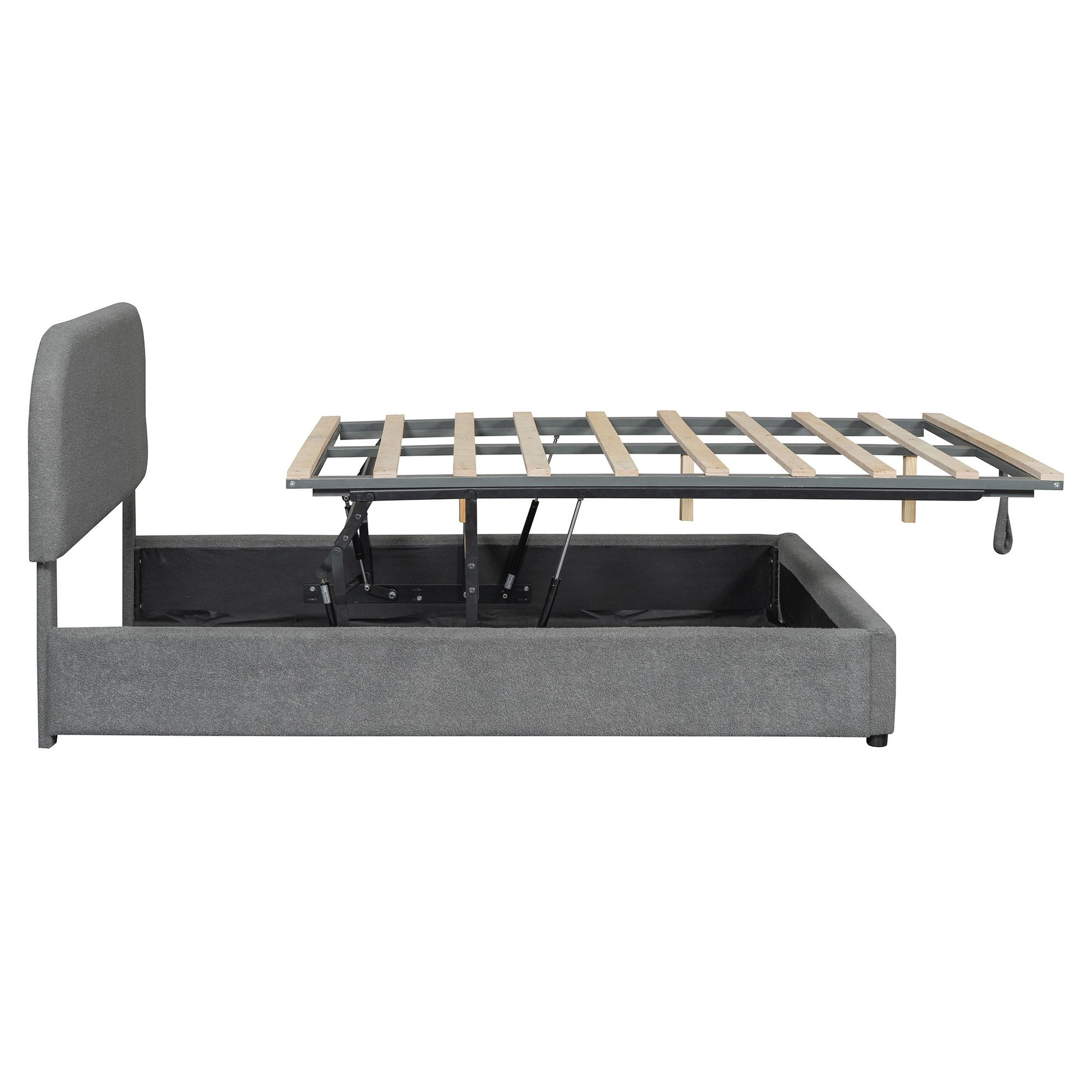 Upholstered Platform Bed With Hydraulic Storage System - The Sleep Loft - Online Mattress Showroom NYC