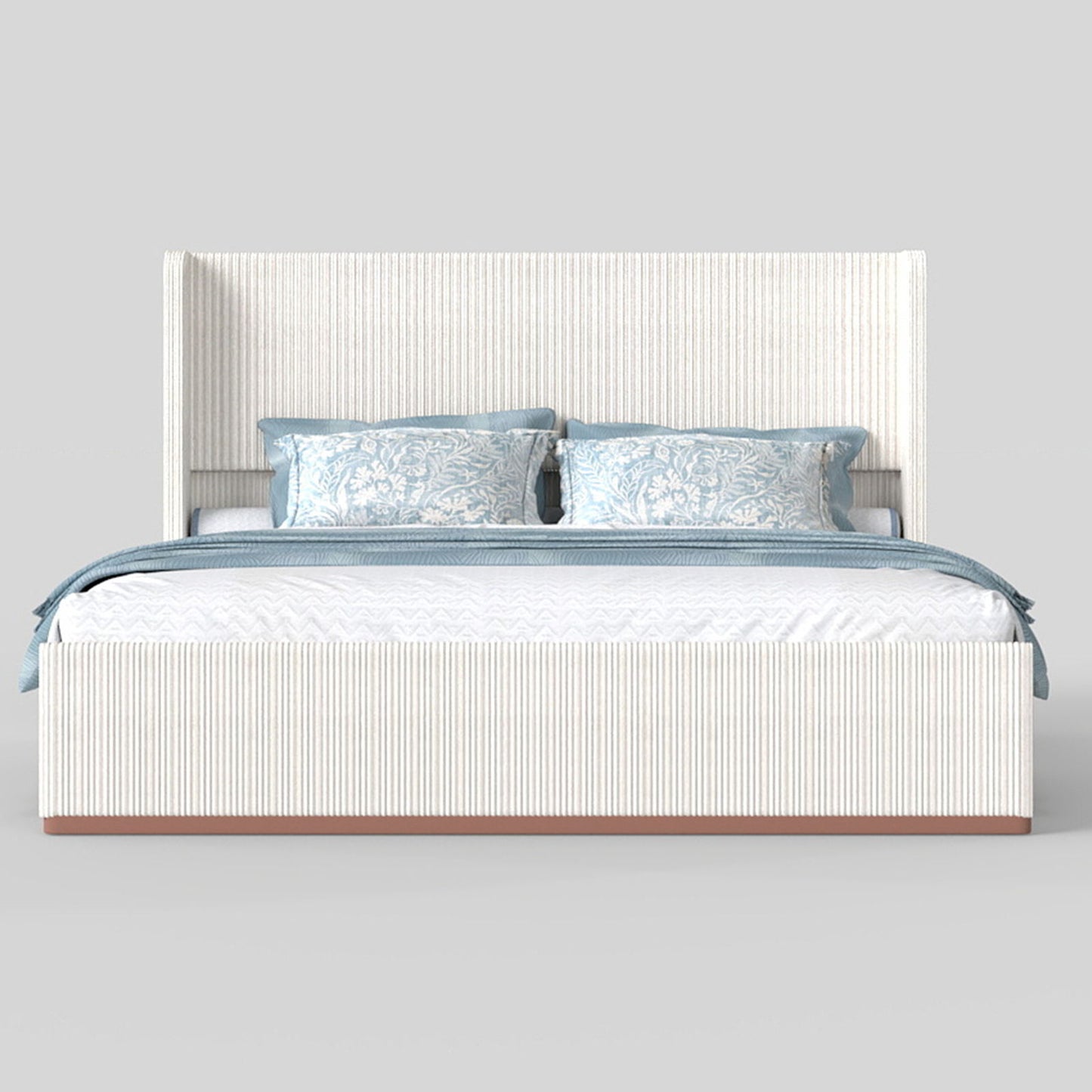 Upholstered Bed Frame With Luxury Wingback Headboard - The Sleep Loft - Online Mattress Showroom NYC