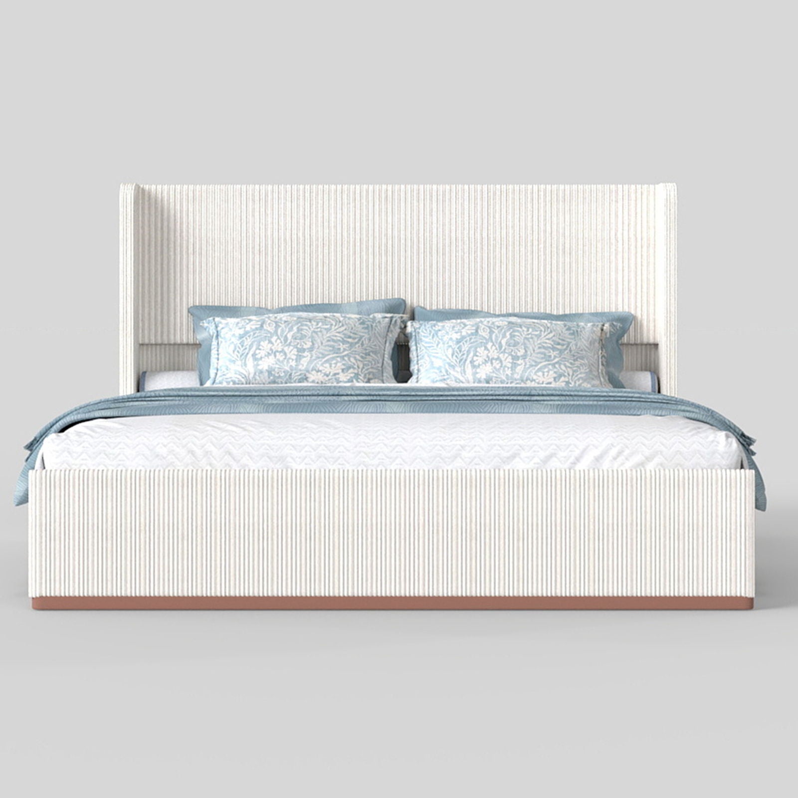 Upholstered Bed Frame With Luxury Wingback Headboard - The Sleep Loft - Online Mattress Showroom NYC