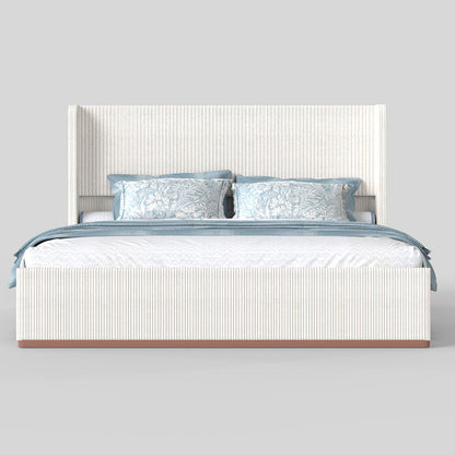 Upholstered Bed Frame With Luxury Wingback Headboard - The Sleep Loft - Online Mattress Showroom NYC