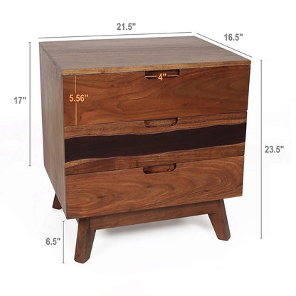 Nightstand Natural Wood - Brown - The Sleep Loft - Online Mattress Showroom NYC