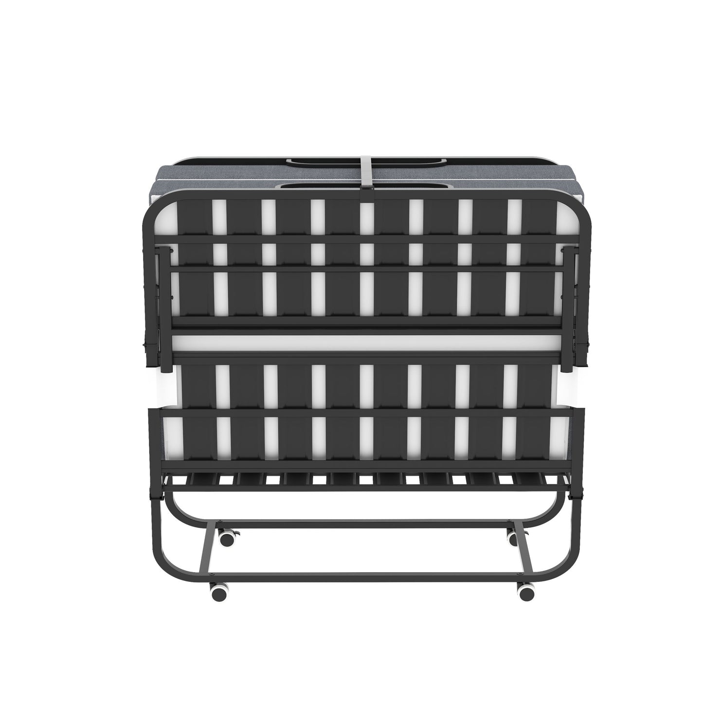 Twin Wide Folding Bed For Tall People, Extra Long & Wide Rollaway With Memory Foam, Heavy-Duty - Black - The Sleep Loft - Online Mattress Showroom NYC