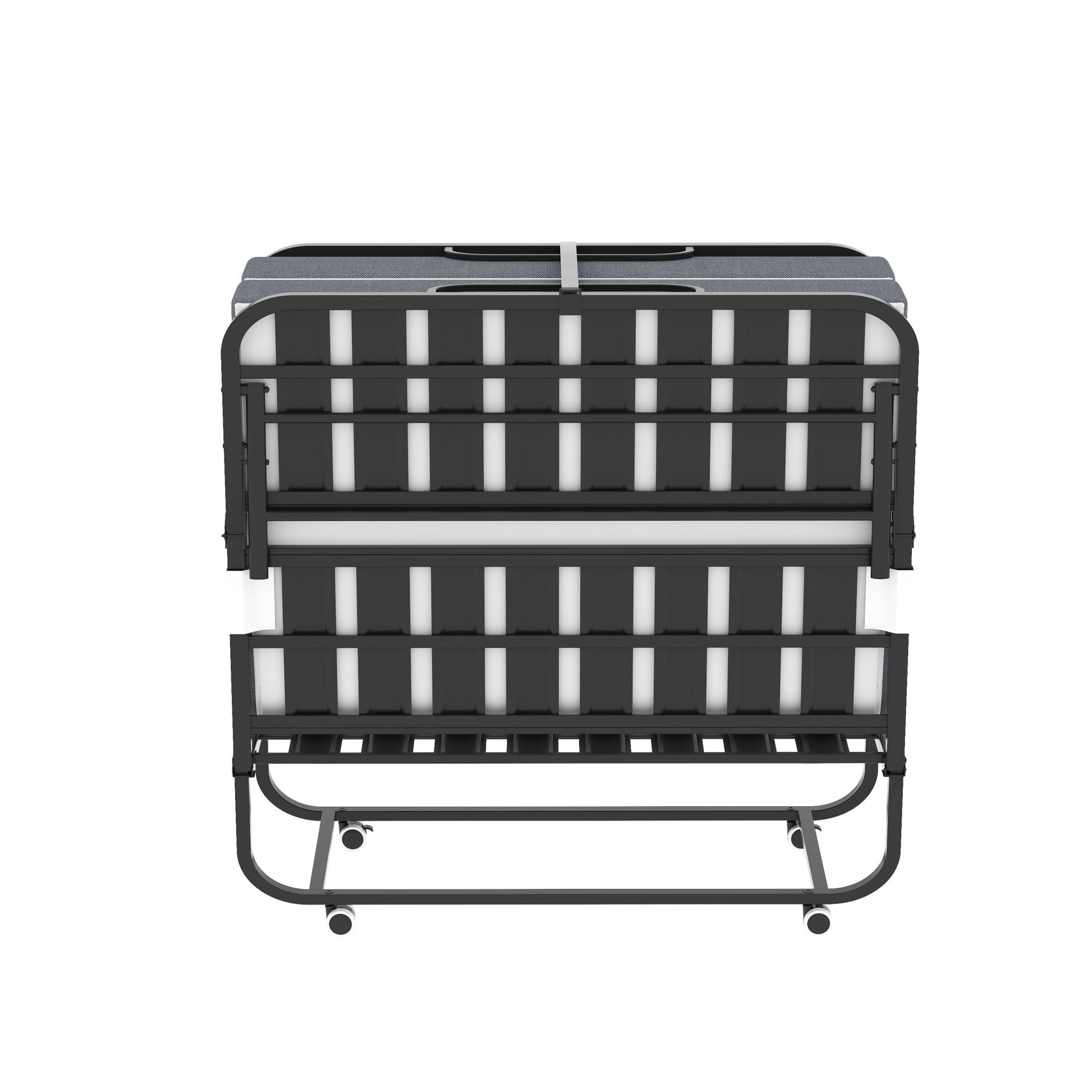 Twin Wide Folding Bed For Tall People, Extra Long & Wide Rollaway With Memory Foam, Heavy-Duty - Black - The Sleep Loft - Online Mattress Showroom NYC