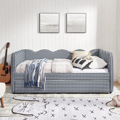 Gingham Daybed With USB Charging Port, Wave-Shaped Design - The Sleep Loft - Online Mattress Showroom NYC