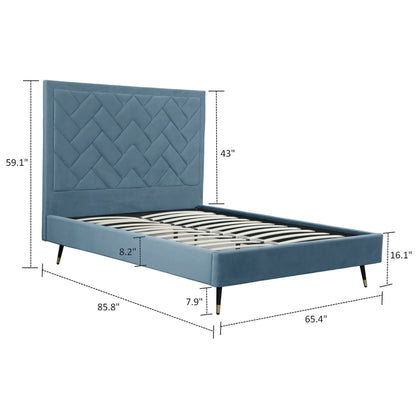 Crosby - Bed With Upholstered Headboard And Slats - The Sleep Loft - Online Mattress Showroom NYC