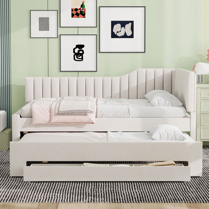 Upholstered Daybed With Trundle And 3 Drawers - The Sleep Loft - Online Mattress Showroom NYC
