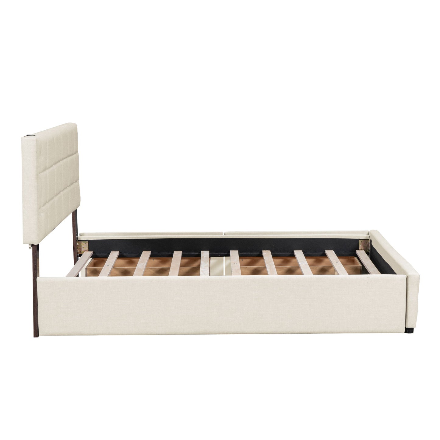 Upholstered Platform Bed With Trundle & Drawers - The Sleep Loft - Online Mattress Showroom NYC