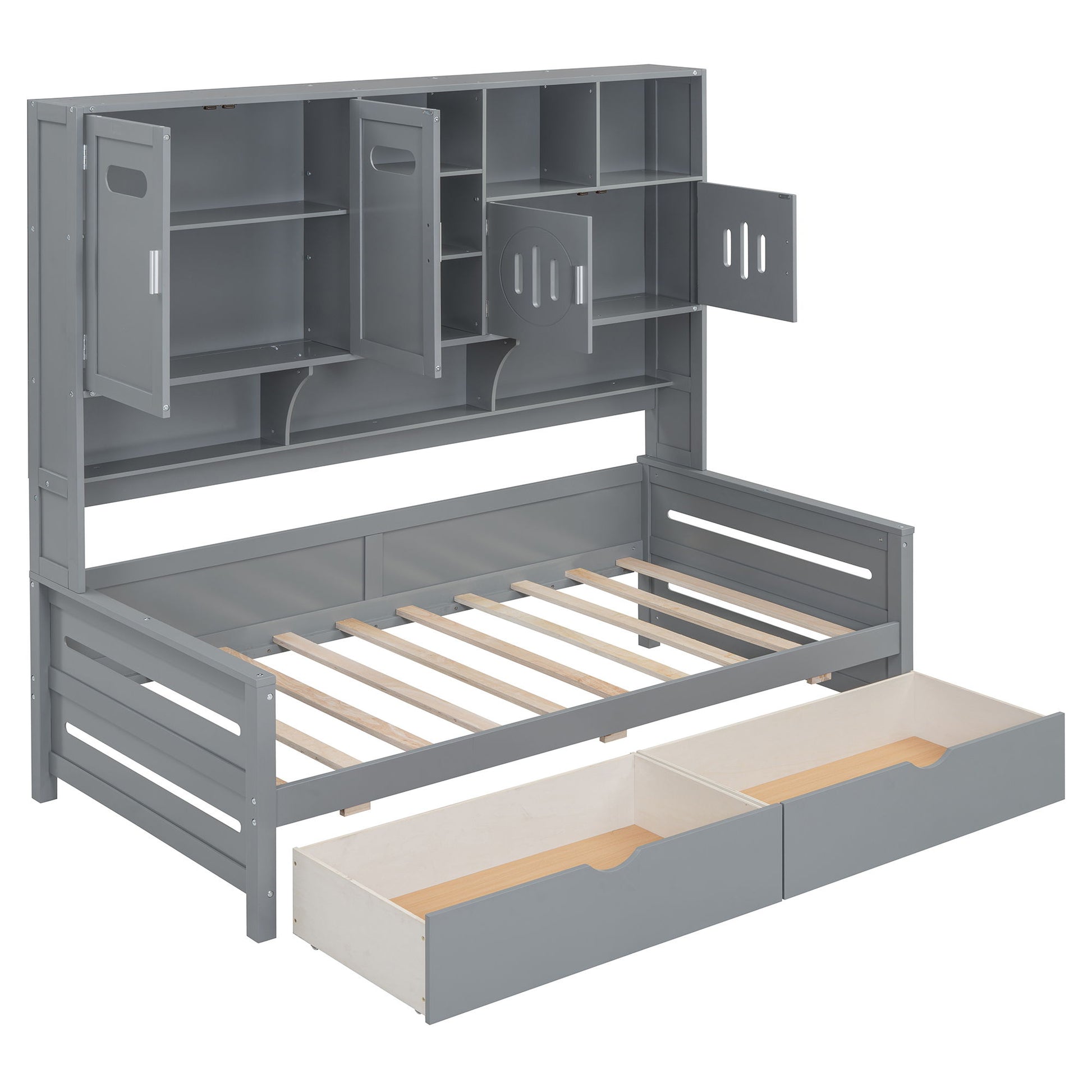Daybed With All-In-One Cabinet And Shelf - The Sleep Loft - Online Mattress Showroom NYC