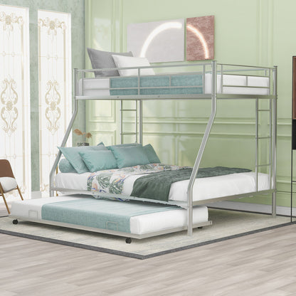 Bunk Bed With Steel Frame And Trundle, 2 Side Ladders - The Sleep Loft - Online Mattress Showroom NYC
