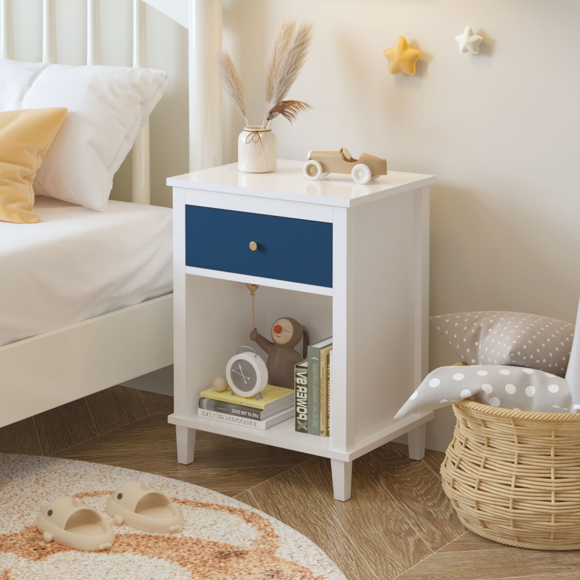 Nightstand With 1 Drawer 1 Shelf - The Sleep Loft - Online Mattress Showroom NYC