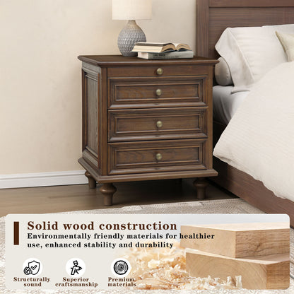 Farmhouse Nightstand With 4 Drawers