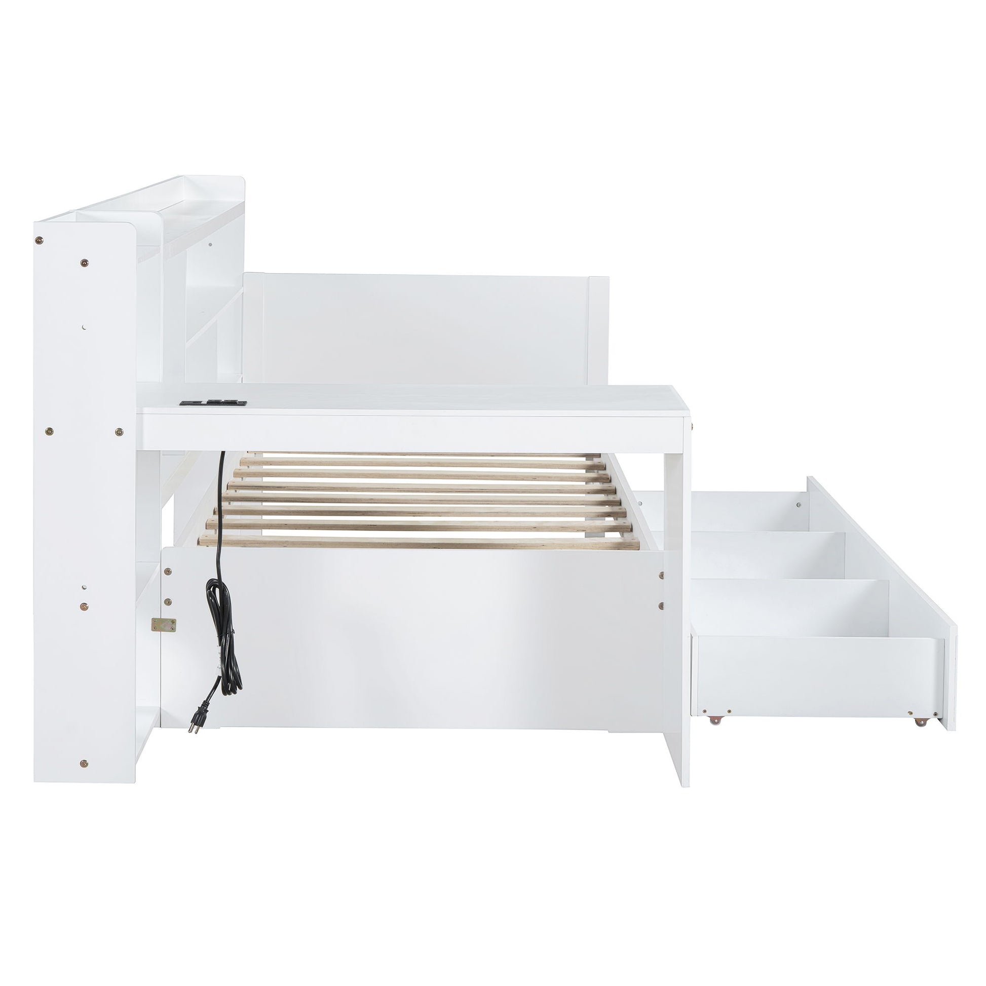 Daybed With 3 Drawers USB Ports And Desk - The Sleep Loft - Online Mattress Showroom NYC