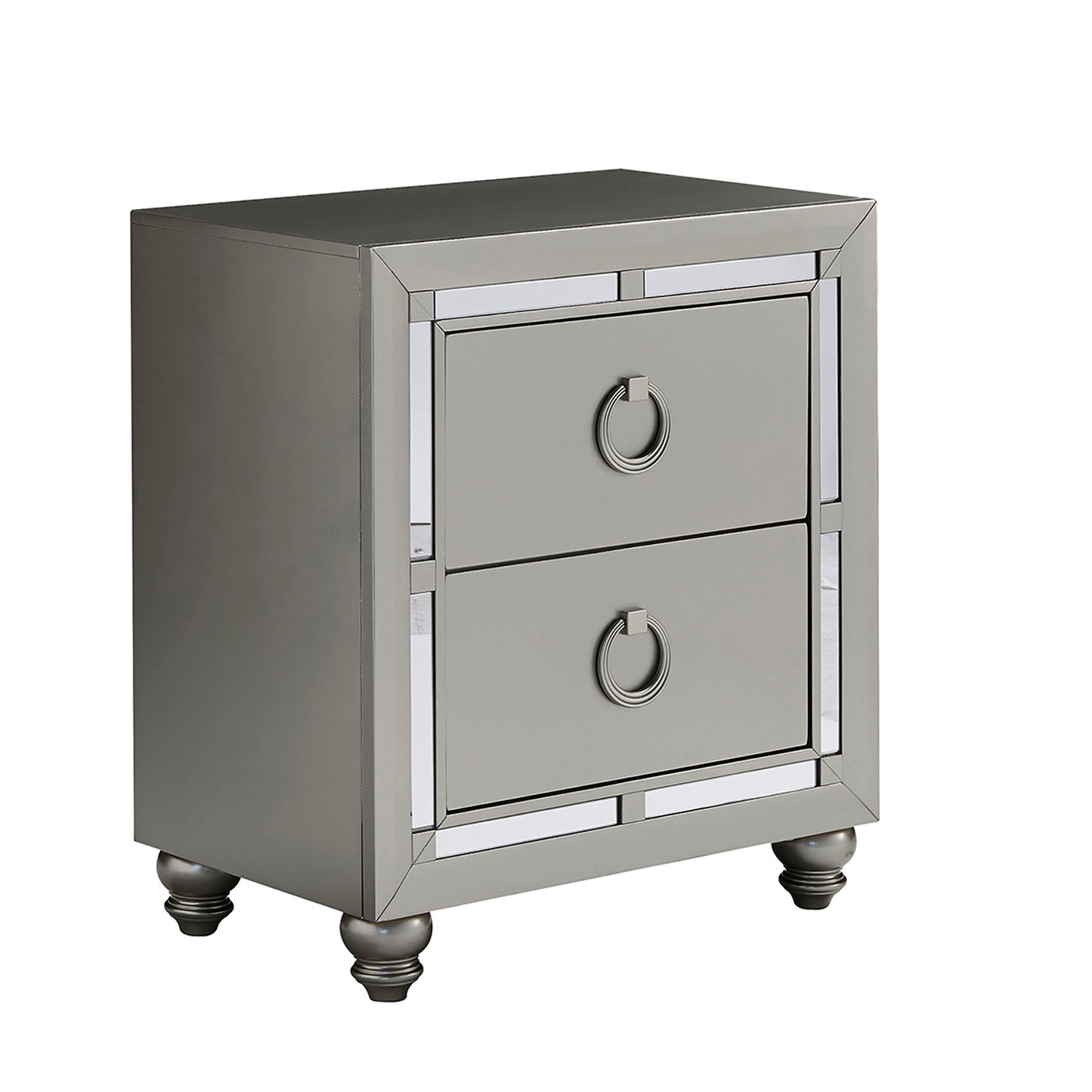 Chloe - Nightstand - Gemstone Silver - The Sleep Loft - Online Mattress Showroom NYC