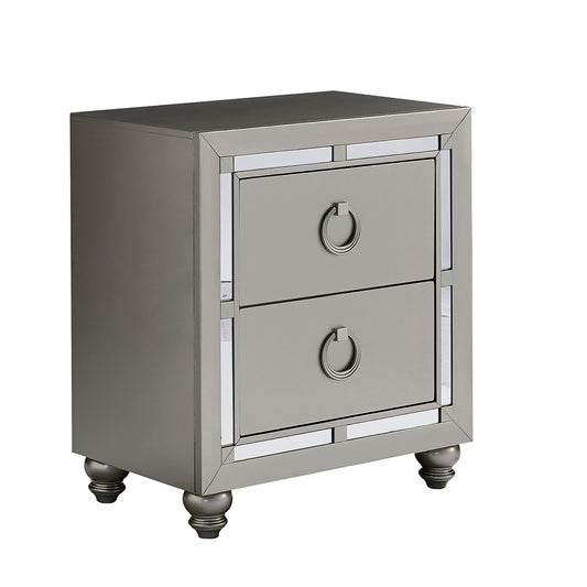 Chloe - Nightstand - Gemstone Silver - The Sleep Loft - Online Mattress Showroom NYC