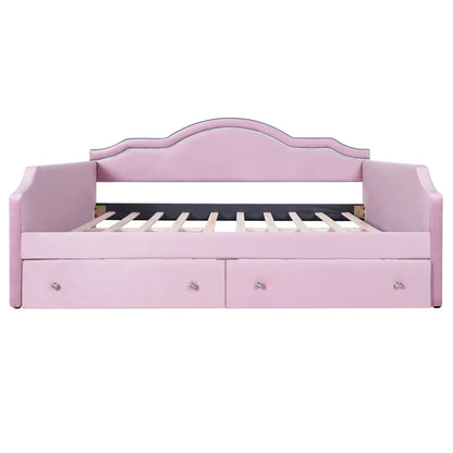 Upholstered Daybed With LED Lights And 2 Drawersme - The Sleep Loft - Online Mattress Showroom NYC