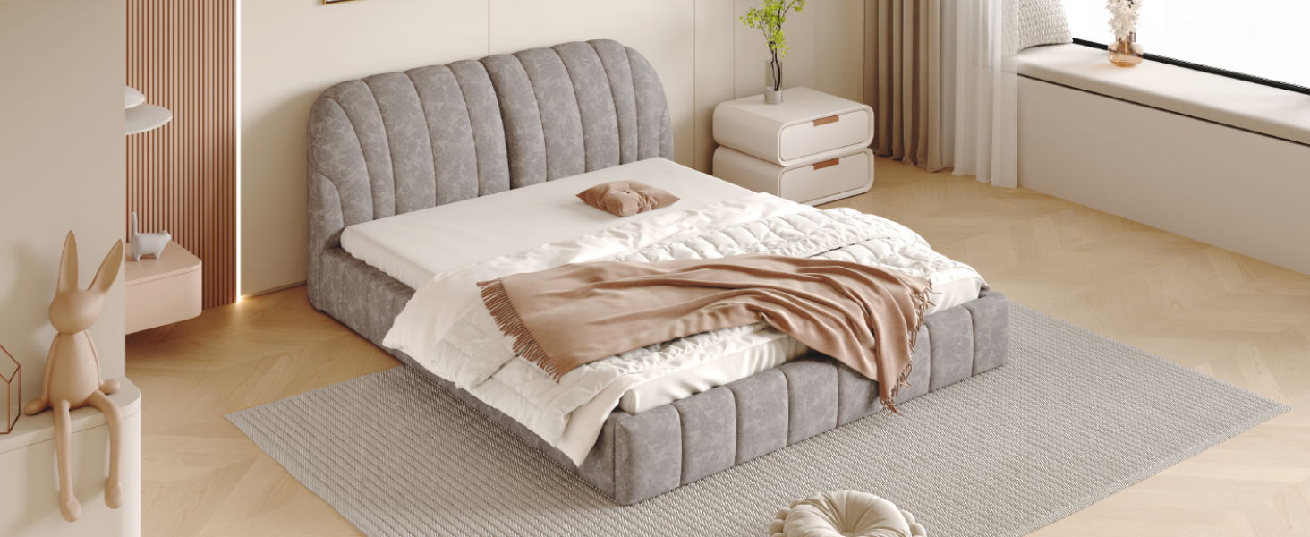 Elegant Design Upholstered Platform Bed - The Sleep Loft - Online Mattress Showroom NYC