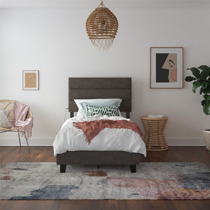Paloma - Twin Bed With Dual USB Port - Linen - The Sleep Loft - Online Mattress Showroom NYC