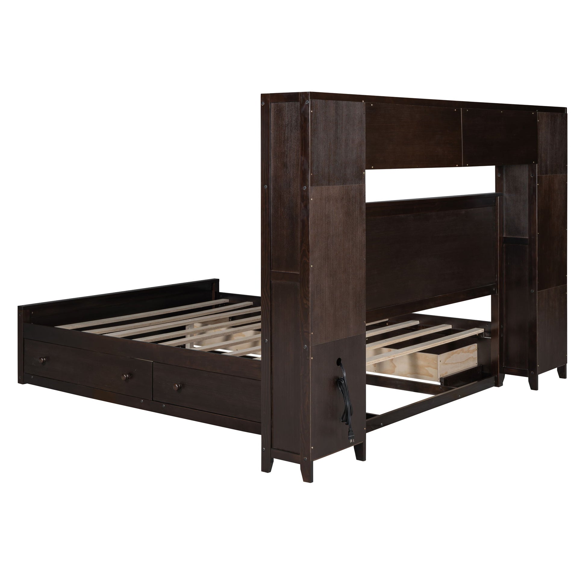 Bed With All In One Cabinet, Shelf And Sockets - The Sleep Loft - Online Mattress Showroom NYC