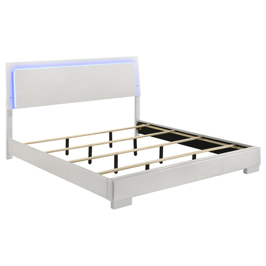 Strick & Bolton - High Gloss Panel Bed With LED Lights - The Sleep Loft - Online Mattress Showroom NYC