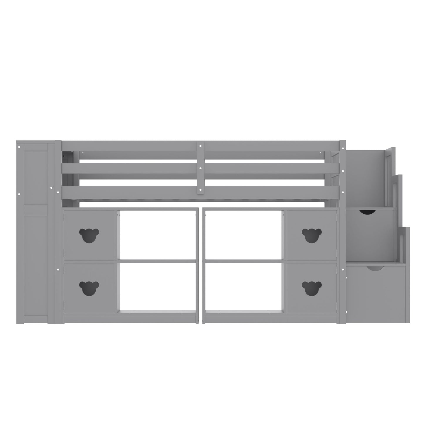 Loft Bed With Storage Cabinets, Staircase Drawers & LED Lights - The Sleep Loft - Online Mattress Showroom NYC