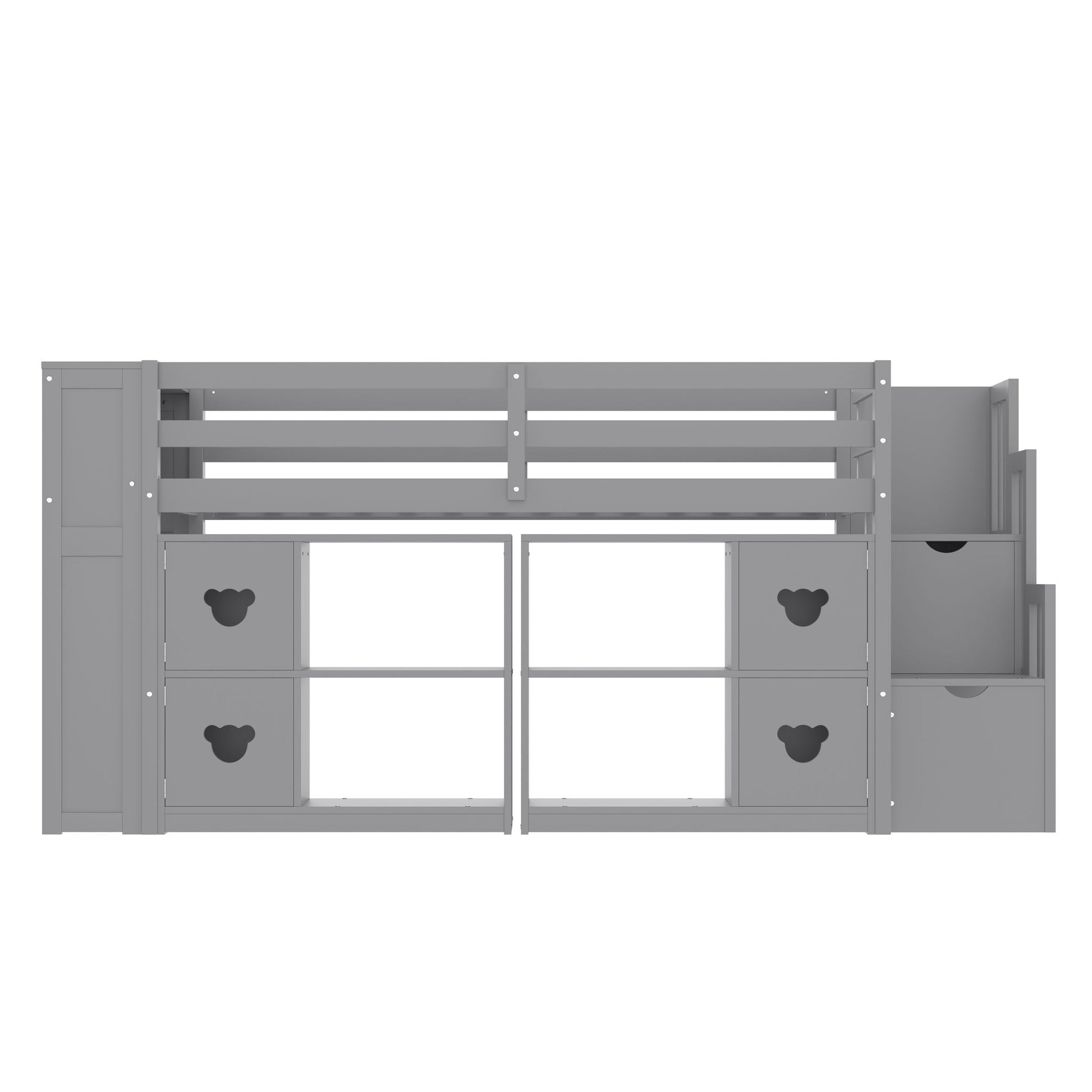 Loft Bed With Storage Cabinets, Staircase Drawers & LED Lights - The Sleep Loft - Online Mattress Showroom NYC