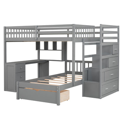Bunk Bed With Desk, Drawers And Shelves - The Sleep Loft - Online Mattress Showroom NYC